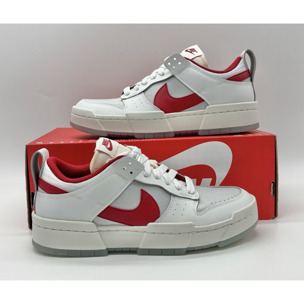 Nike Women's Dunk Low Disrupt White Gym Red Size 9.5 CK6654 101 - Picture 1 of 8